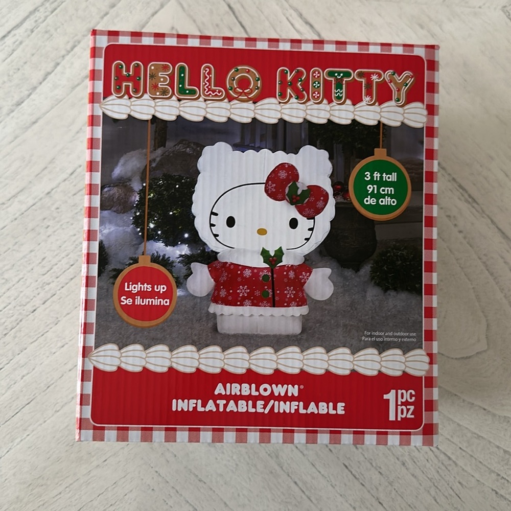 Hello Kitty Christmas Light up AirBlown Inflatable in a Snowflake Dress. NEW! - Picture 9 of 10